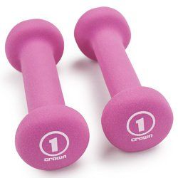 Pair of 1lb Fuchsia Neoprene Body Sculpting Hand Weights