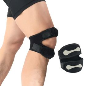 Sports Knee Support Patella Belt Elastic Bandage Tape Sport Strap Knee Pads Protector Band soccer basketball Sports Knee Brace (Color: Black)